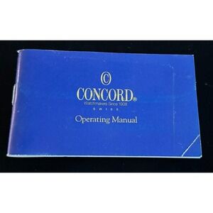 Vintage‎ 1996 Concord Swiss Operating Booklet Watch Manual